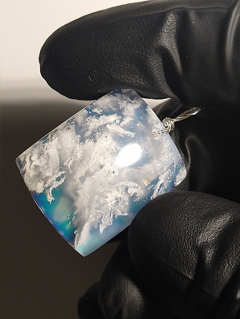 Blue Sky Lab Opal Aurora Doublet Sterling Silver Pendant